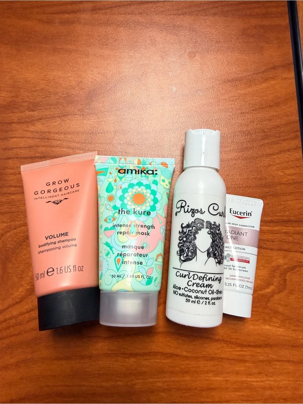 Haircare Travel Bundle & Sunscreen- Grow Gorgeous Amika Rizos Curls Edcerin